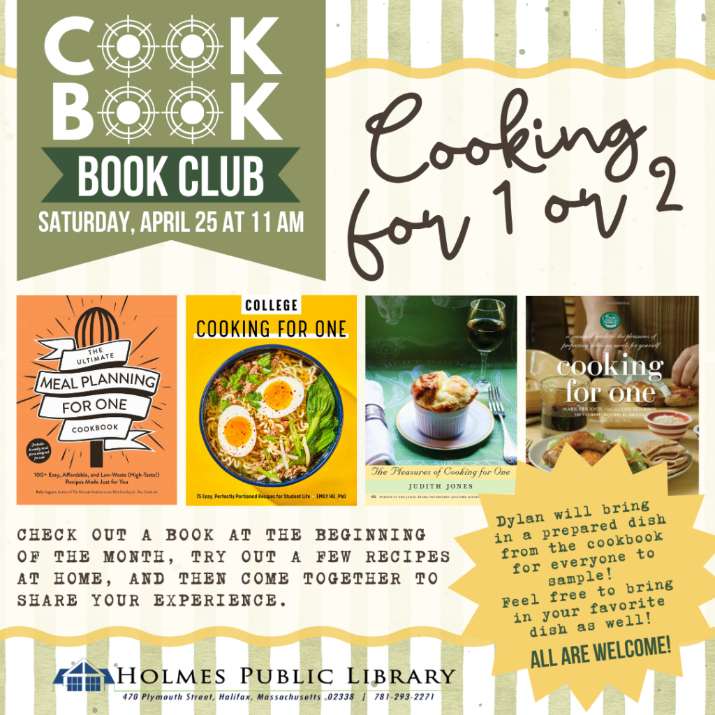 Cookbook book Club - Cooking for 1 or 2 - April 2026